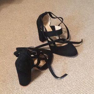 Black Lace up heels